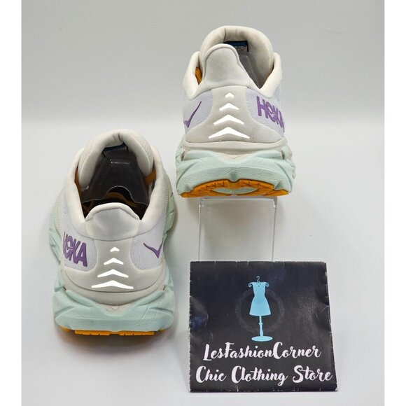 Hoka One One Women's White Yellow Mesh Clifton 8 Running Shoes Size 10B 2658 - Picture 4 of 16